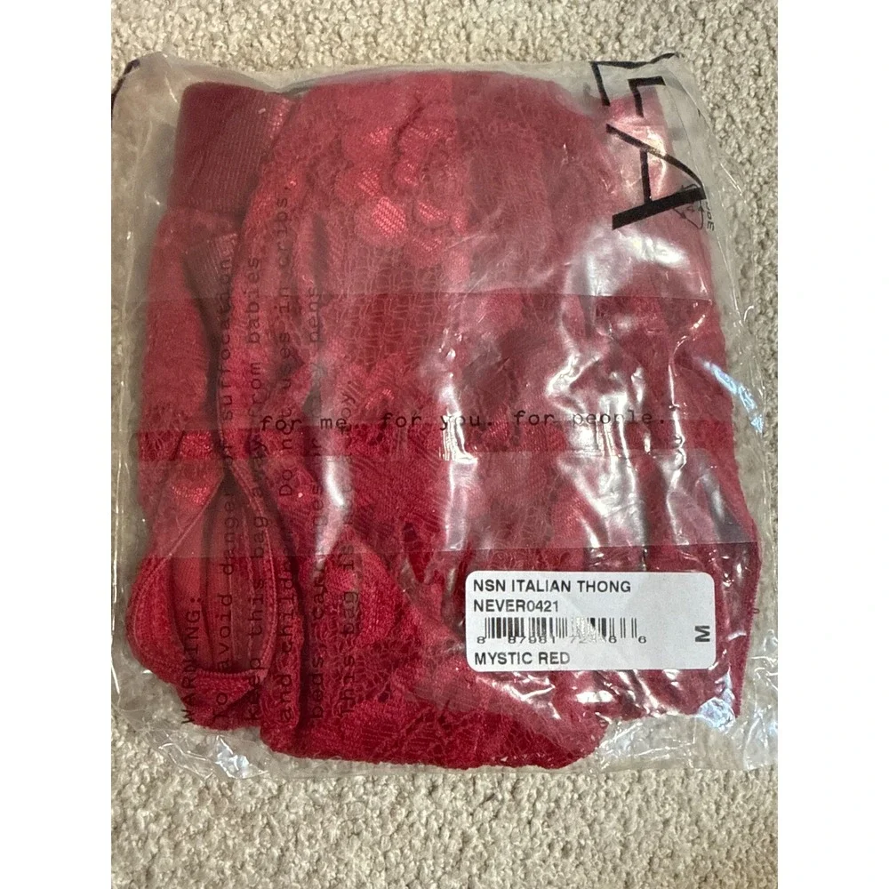Cosabella Never Say Never Mystic Red Men's Italian Lace Thong Size M